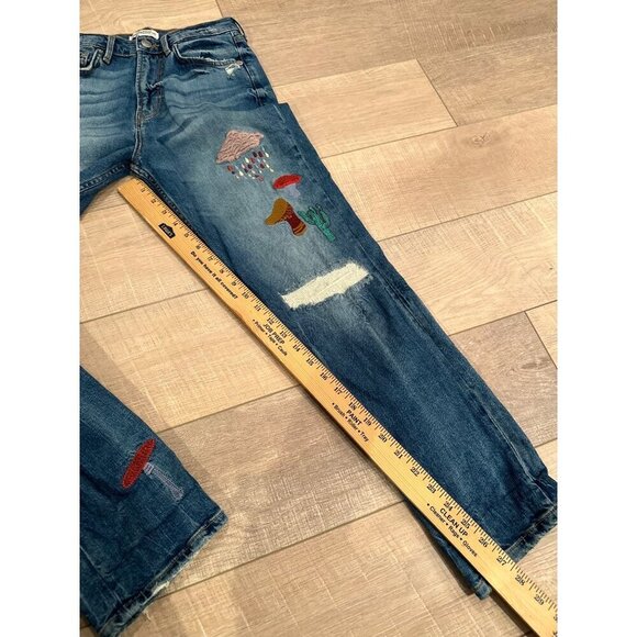 ZARA WOMAN PREMIUM DENIM COLLECTION EMBROIDERED JEANS SIZE 2 - Picture 4 of 9